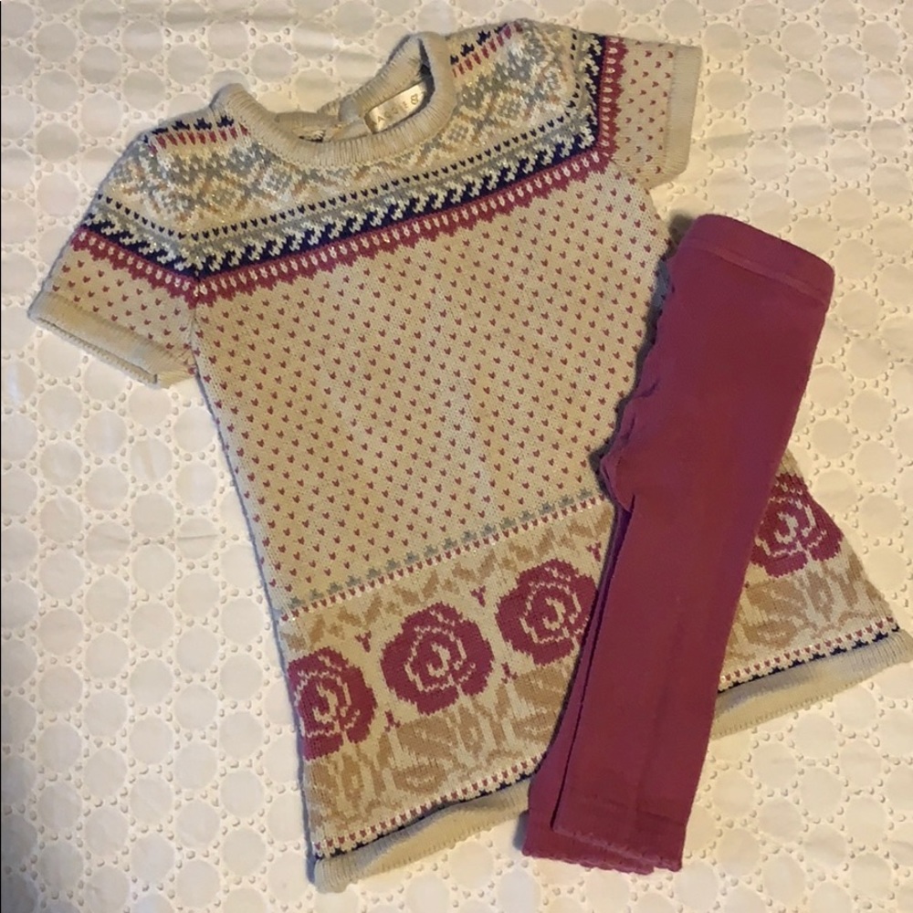 Girl sweater dress set 6-9 months
